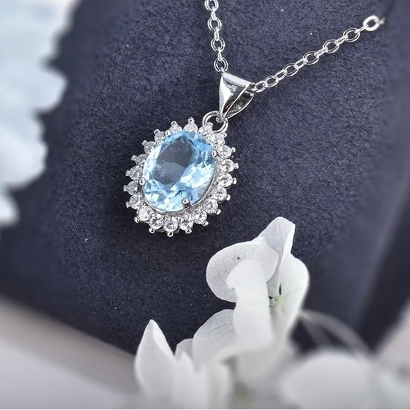 Natural Topaz Pendant Necklace, Authentic Gemstone Necklace Gift - Picture 2 of 7